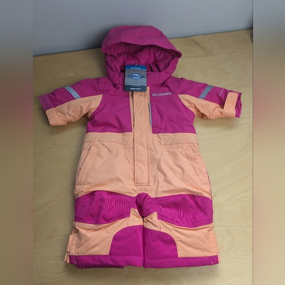 NWT COLUMBIA BABY BUGA SUIT Size 0-3 months peach and Pink color Super Nice ! - Picture 3 of 13